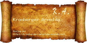Kronberger Arnolda névjegykártya